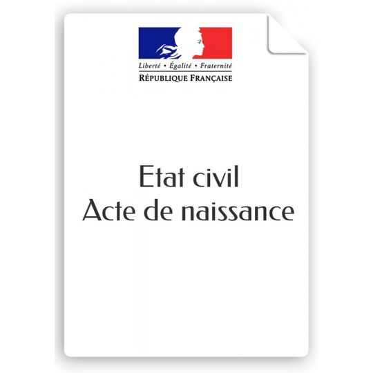 Représentation d'un acte de naissance